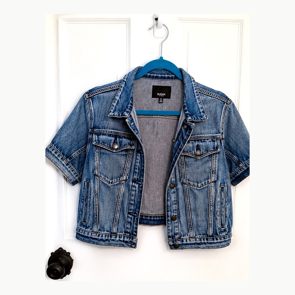 Hudson Ruby Short Sleeve Cropped Denim Jacket Medium